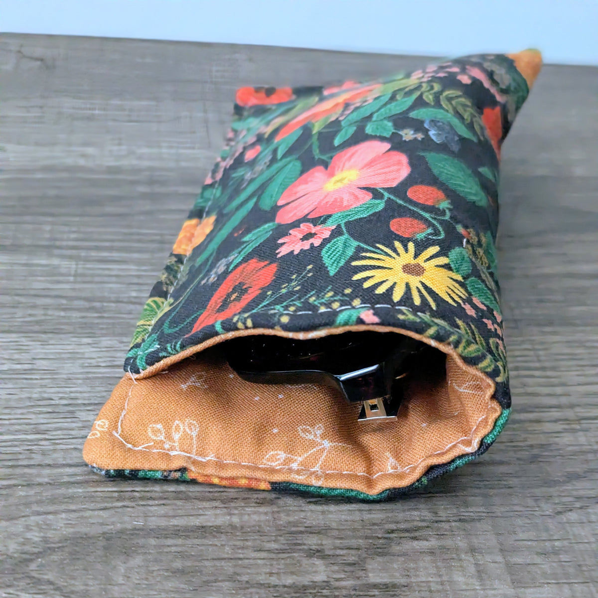 Poppy Floral Eyeglass Case