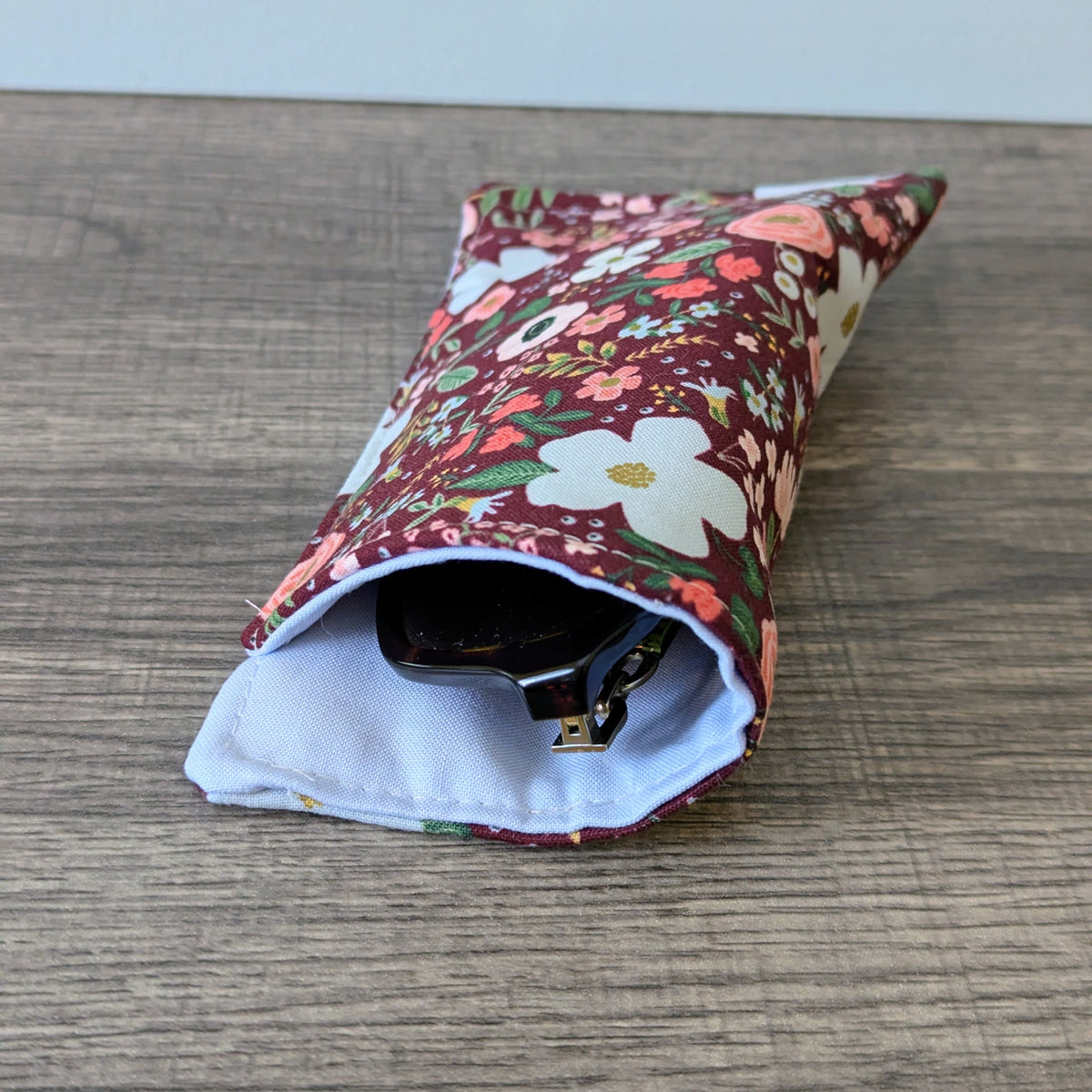 Wild Rose Floral Eyeglass Case