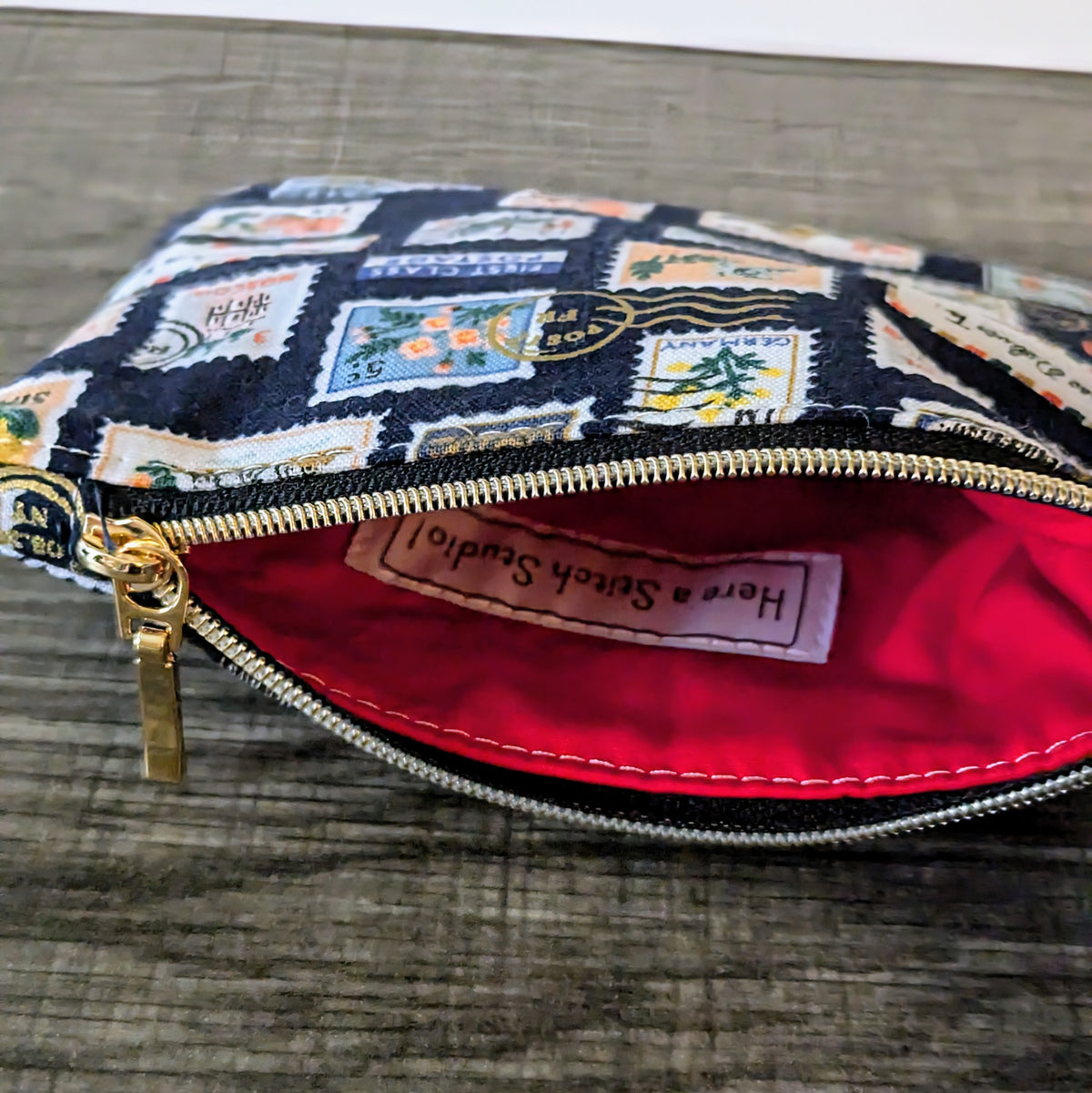 Navy Stamp Card Pouch