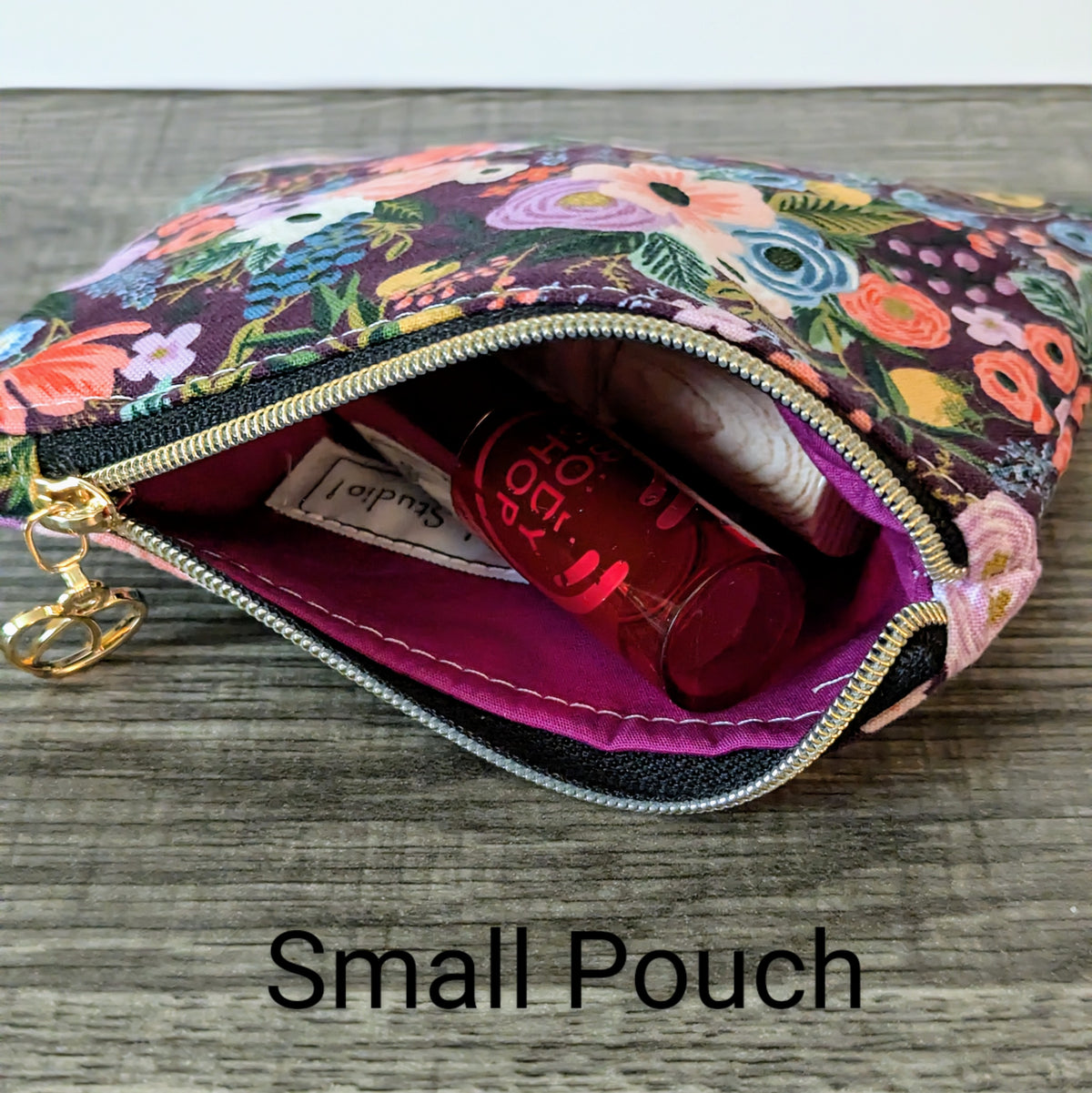 Burgundy Floral Card Pouch