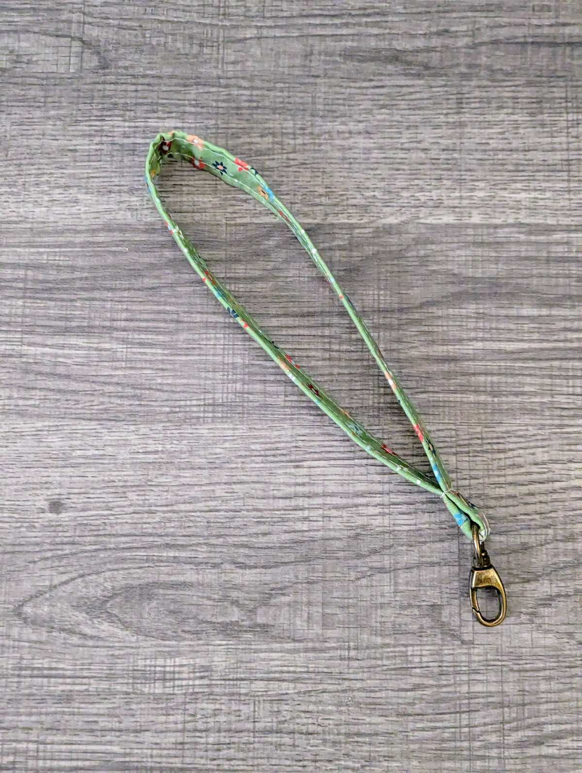 Green Ditsy Star Keychain Wrist Lanyard