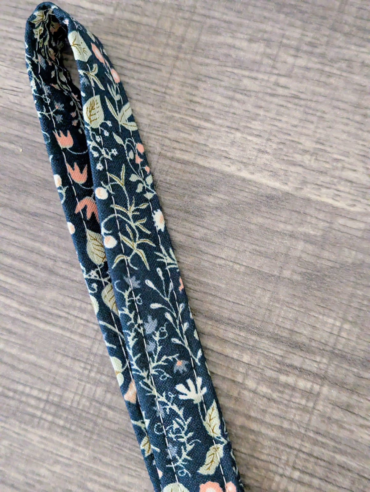 Navy Meadow Floral Keychain Wrist Lanyard