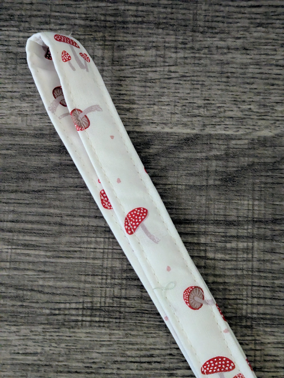 Cream Mushroom Keychain Wrist Lanyard