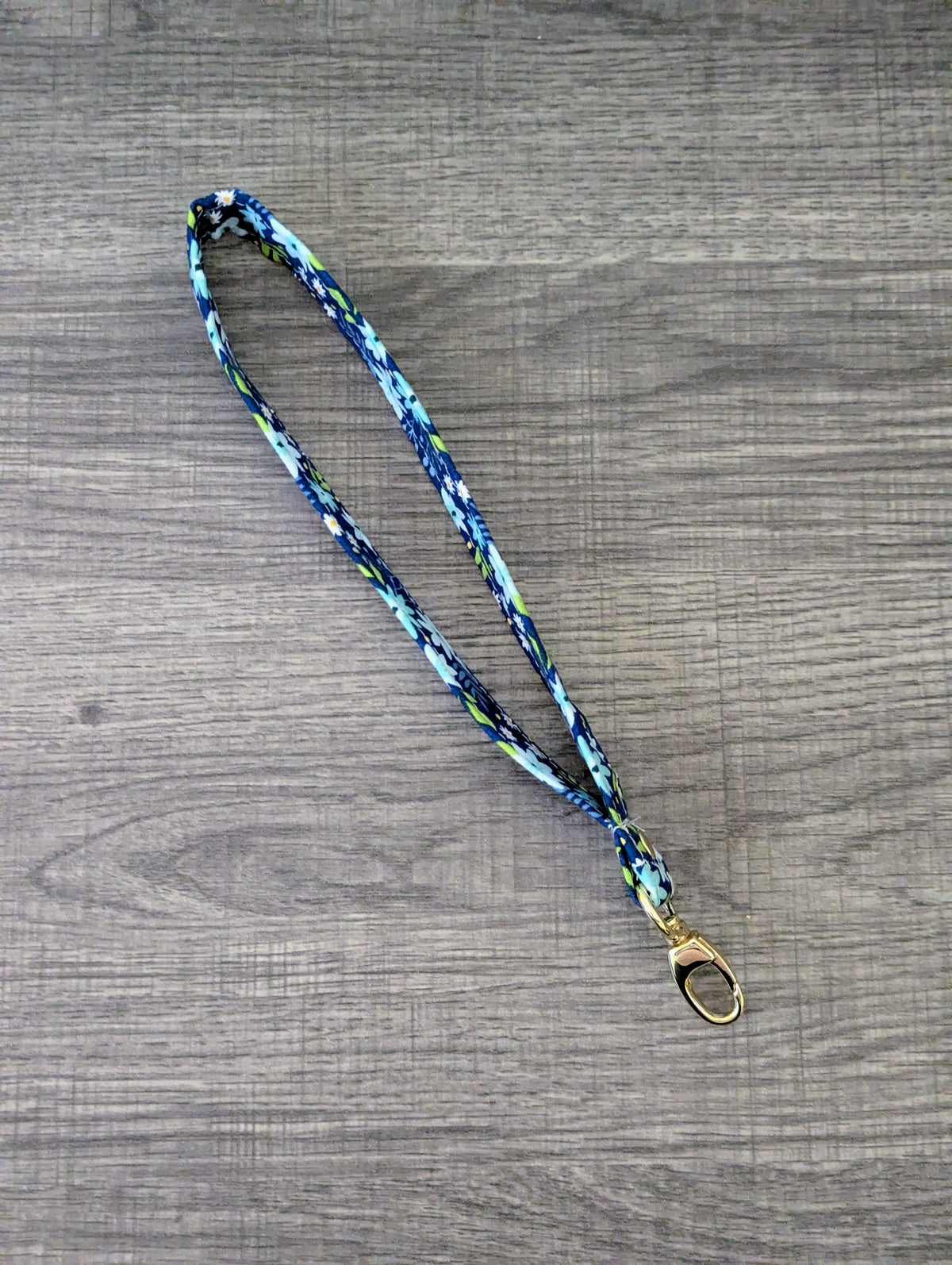 Indigo Primrose Floral Keychain Wrist Lanyard