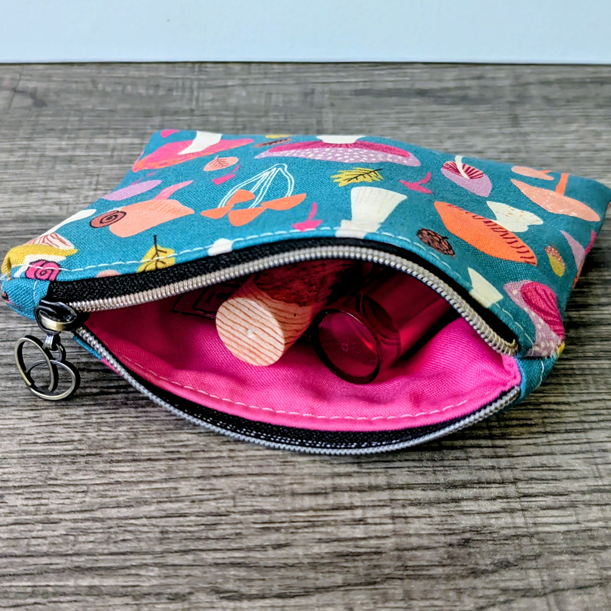 Turquoise Mushroom Card Pouch