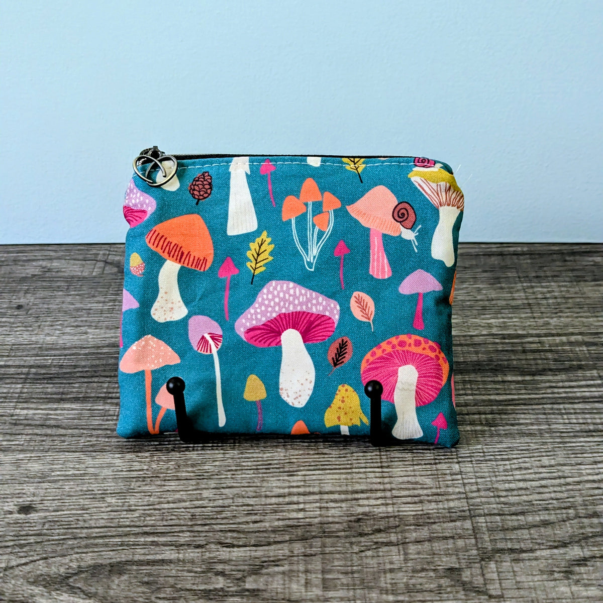 Turquoise Mushroom Card Pouch