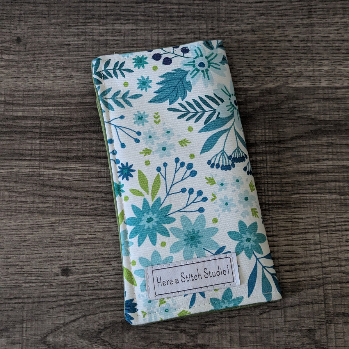 Blue Green Wildflower Eyeglass Pouch