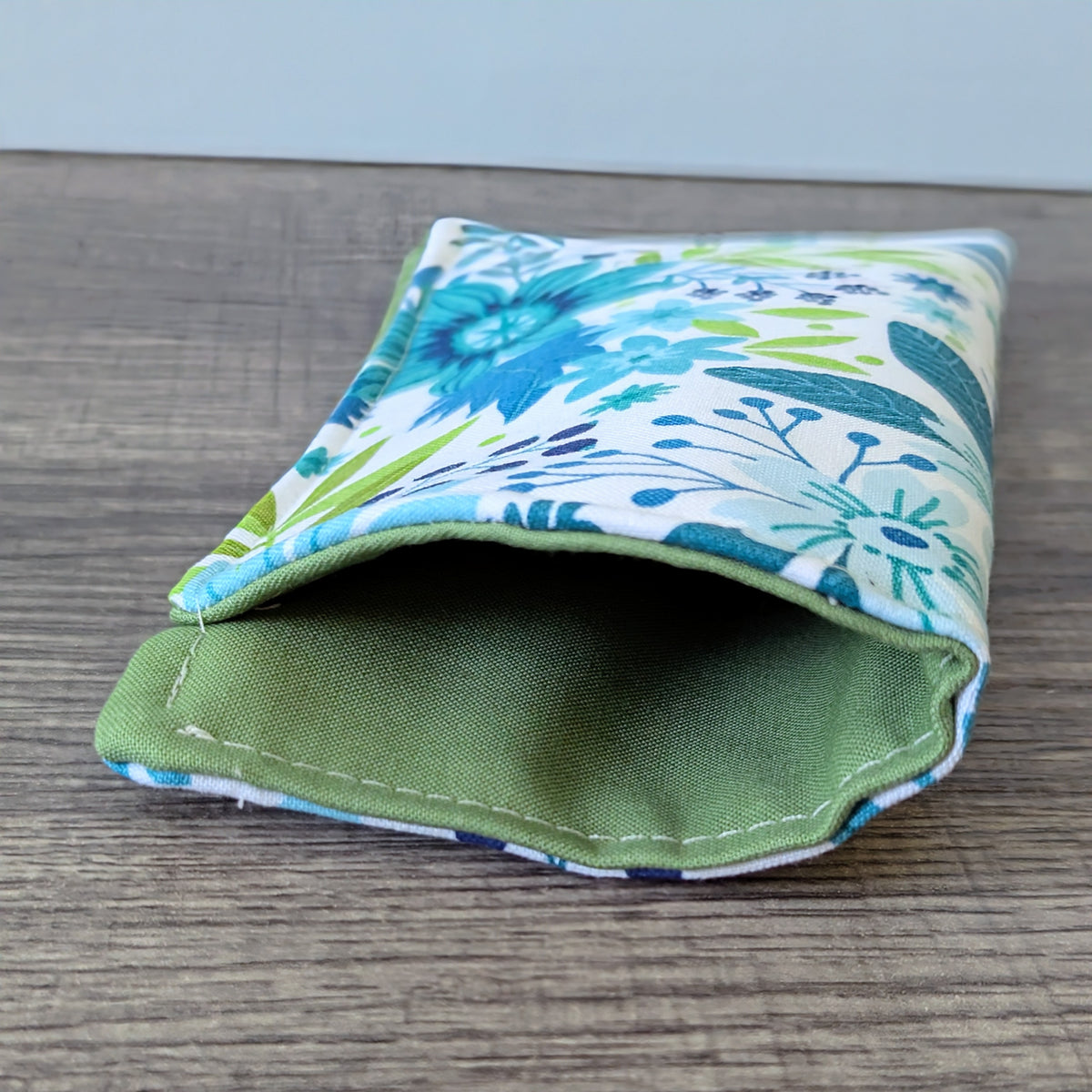 Blue Green Wildflower Eyeglass Pouch