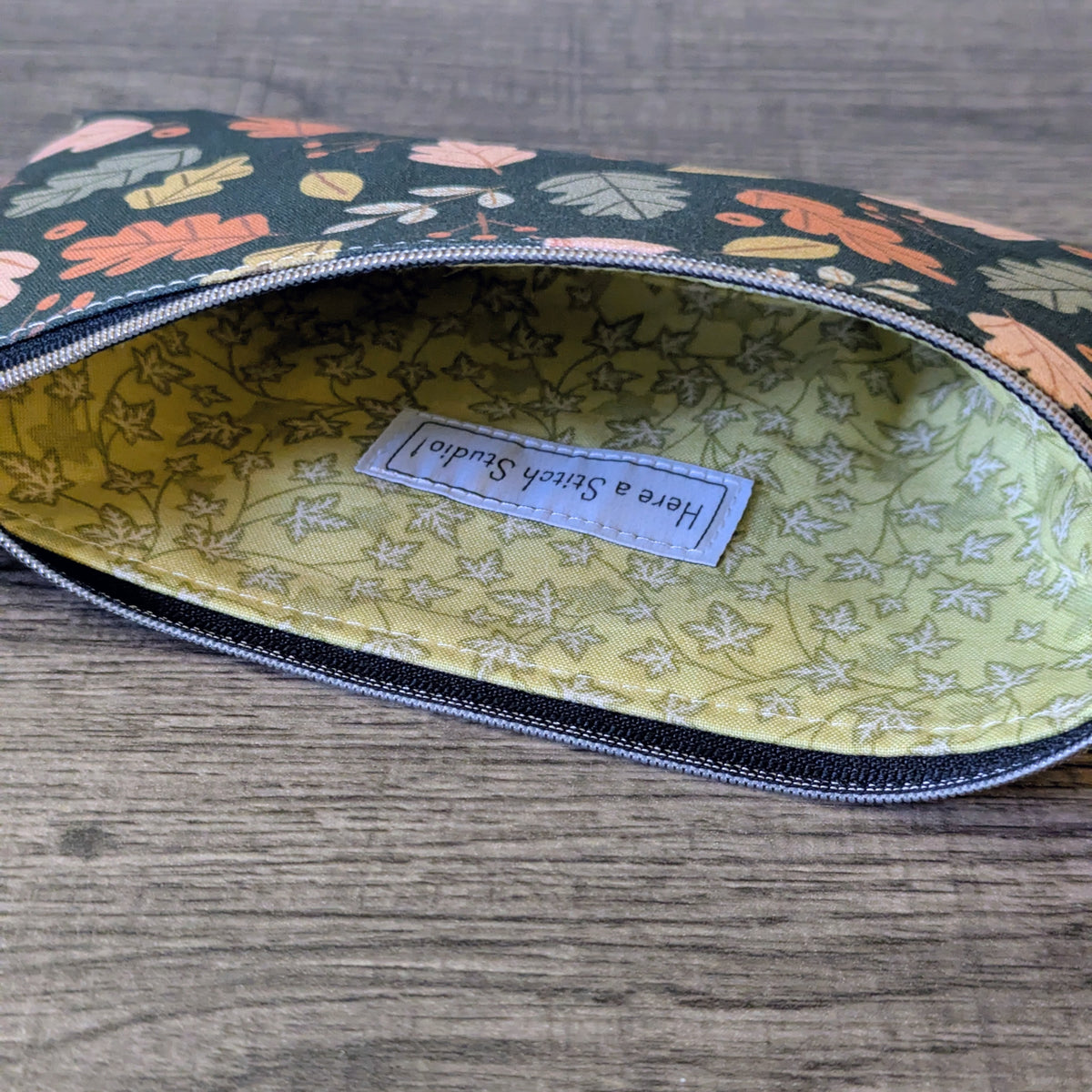 Autumn Leaves Cotton Zipper Pouch
