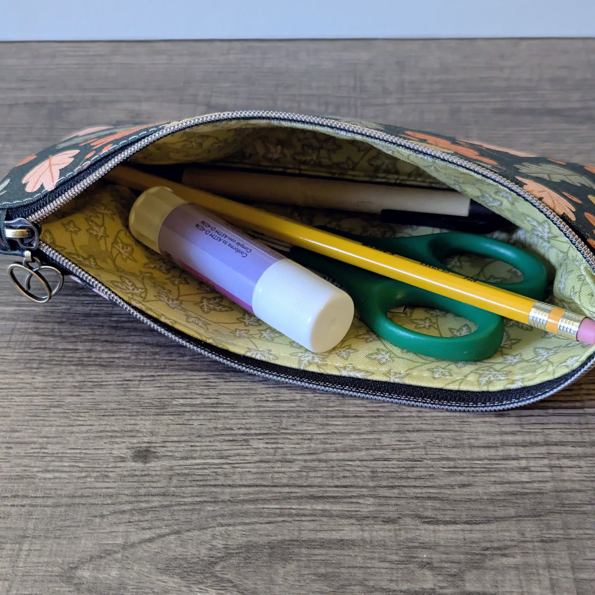 Autumn Leaves Cotton Zipper Pouch