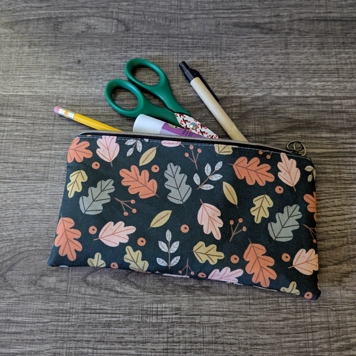 Autumn Leaves Cotton Zipper Pouch