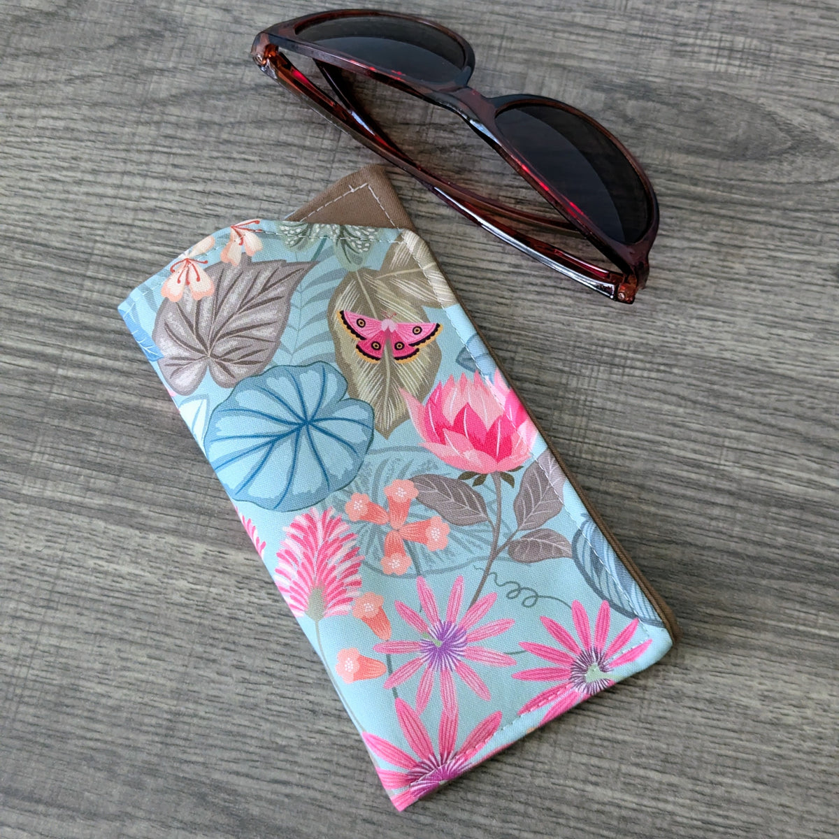 Tropical Floral Eyeglass Case