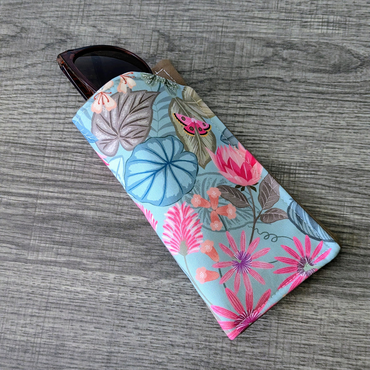Tropical Floral Eyeglass Case