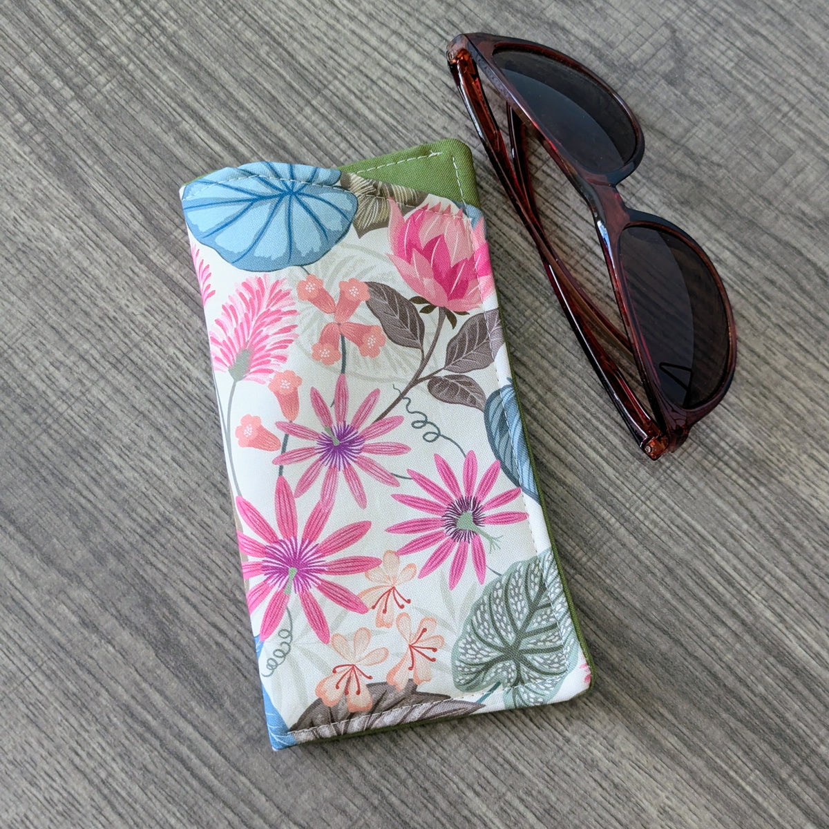 Tropical Floral Eyeglass Case