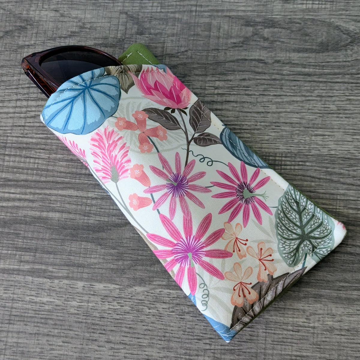 Tropical Floral Eyeglass Case