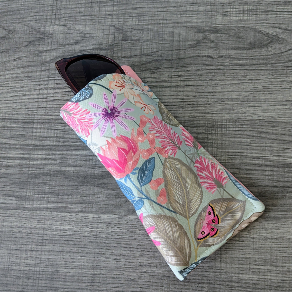 Tropical Floral Eyeglass Case
