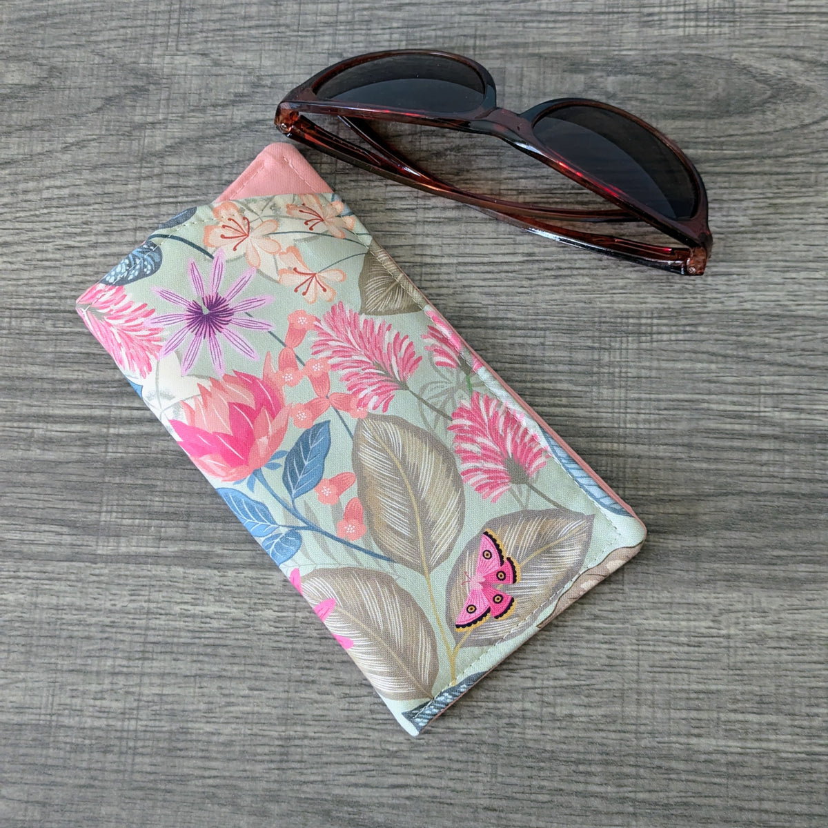 Tropical Floral Eyeglass Case