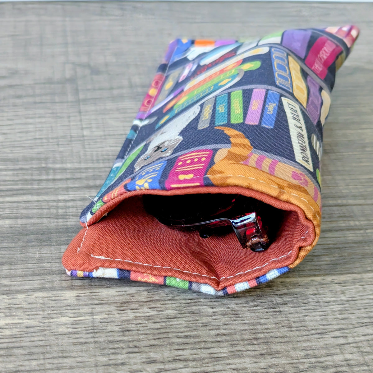 Bookshelf Cats Eyeglass Case