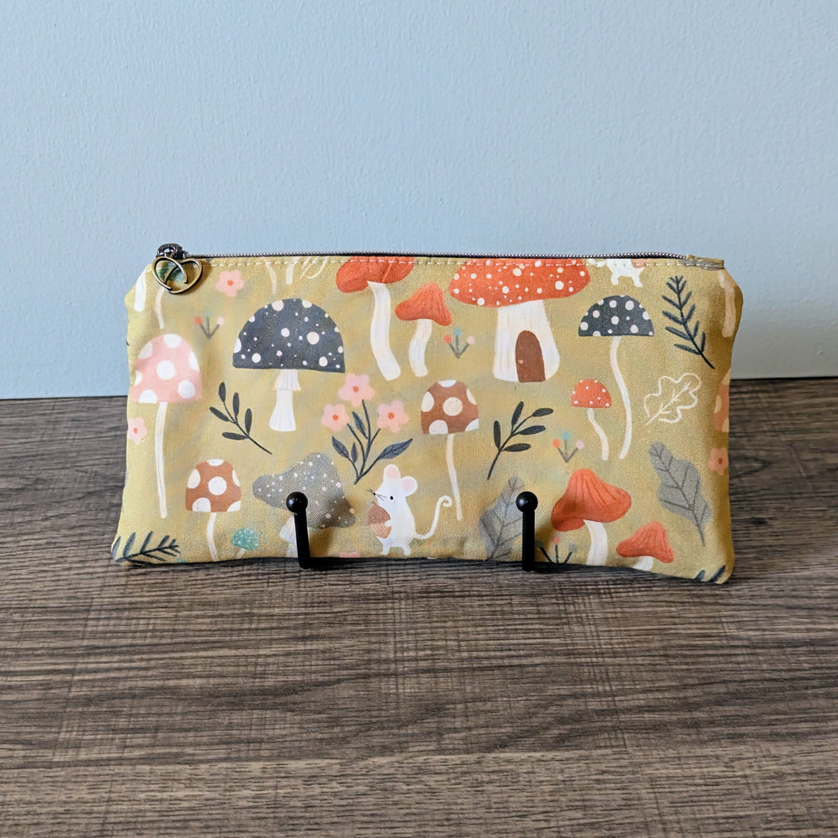 Mushroom Cotton Zipper Pouch