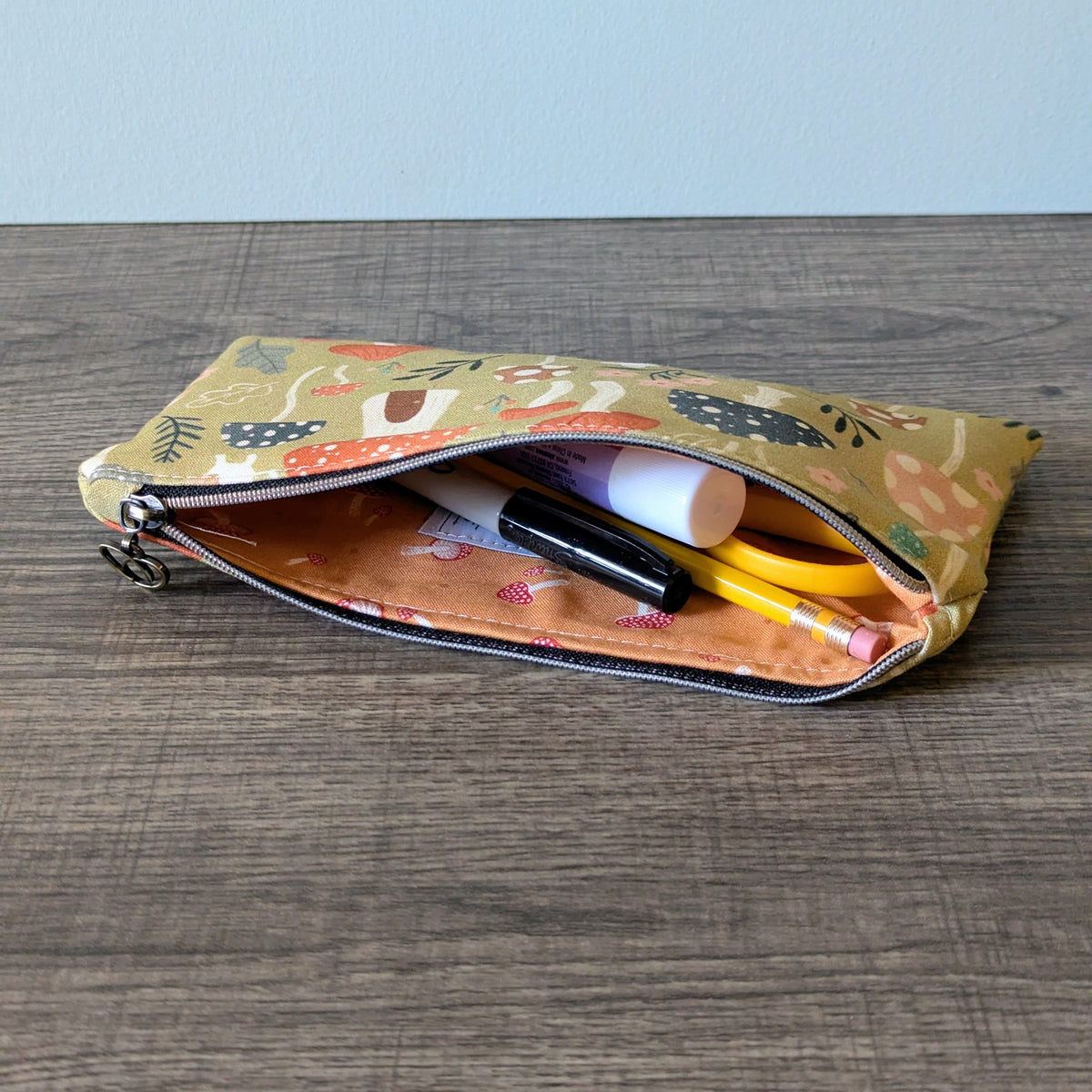 Mushroom Cotton Zipper Pouch