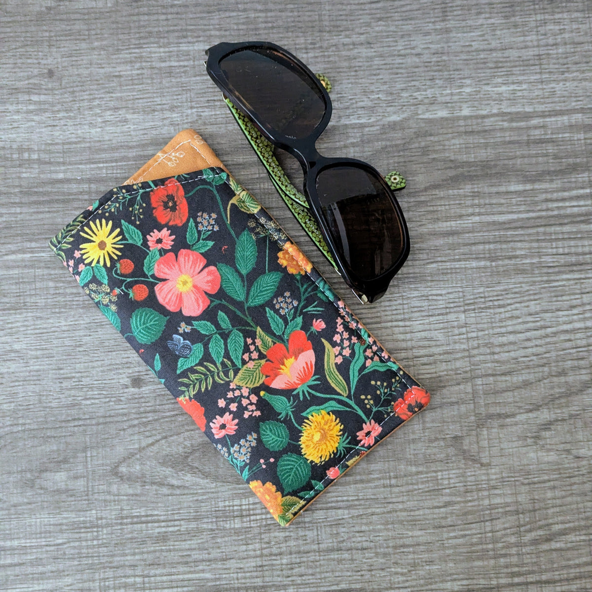Poppy Floral Eyeglass Case