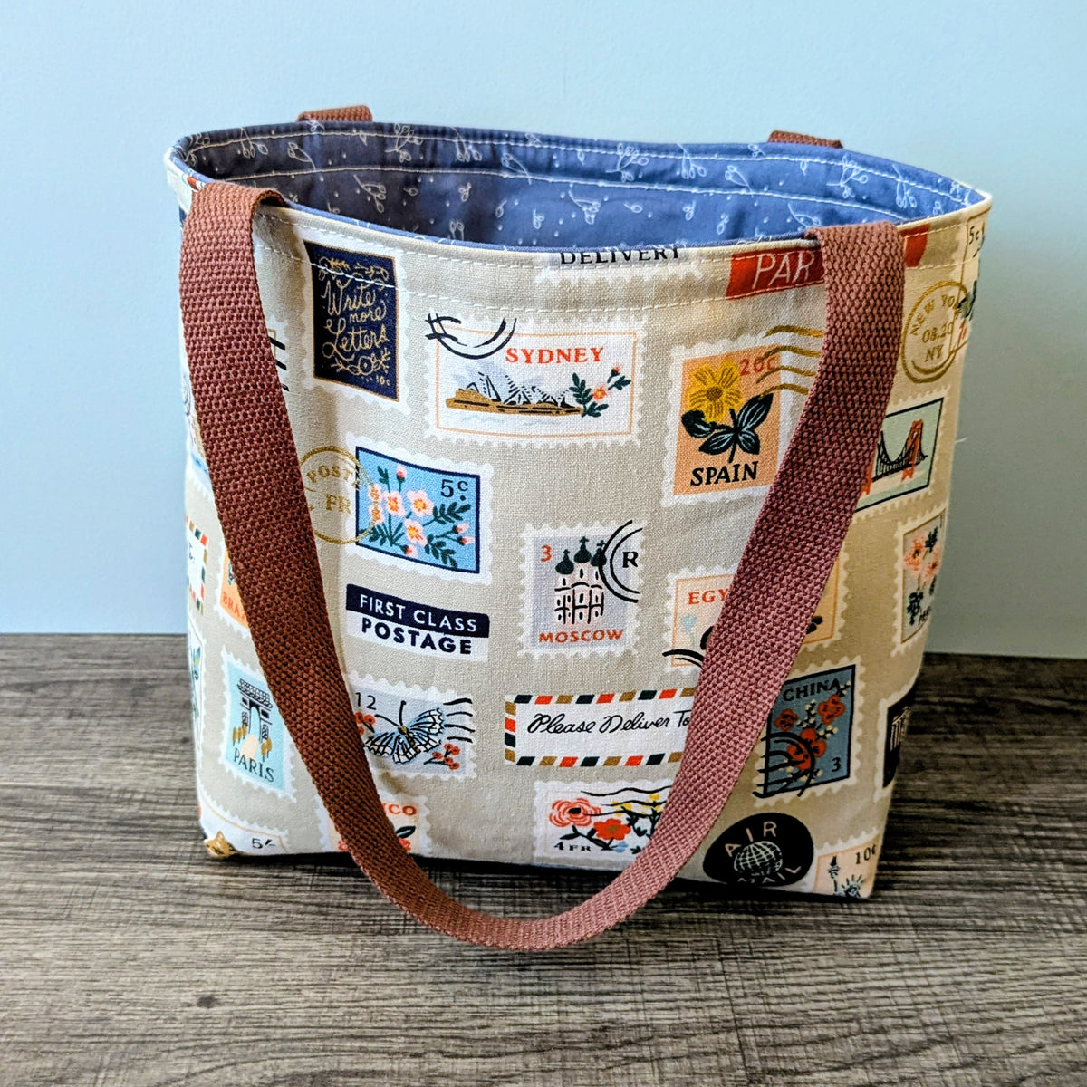 Small Postage Stamp Canvas Tote Bag