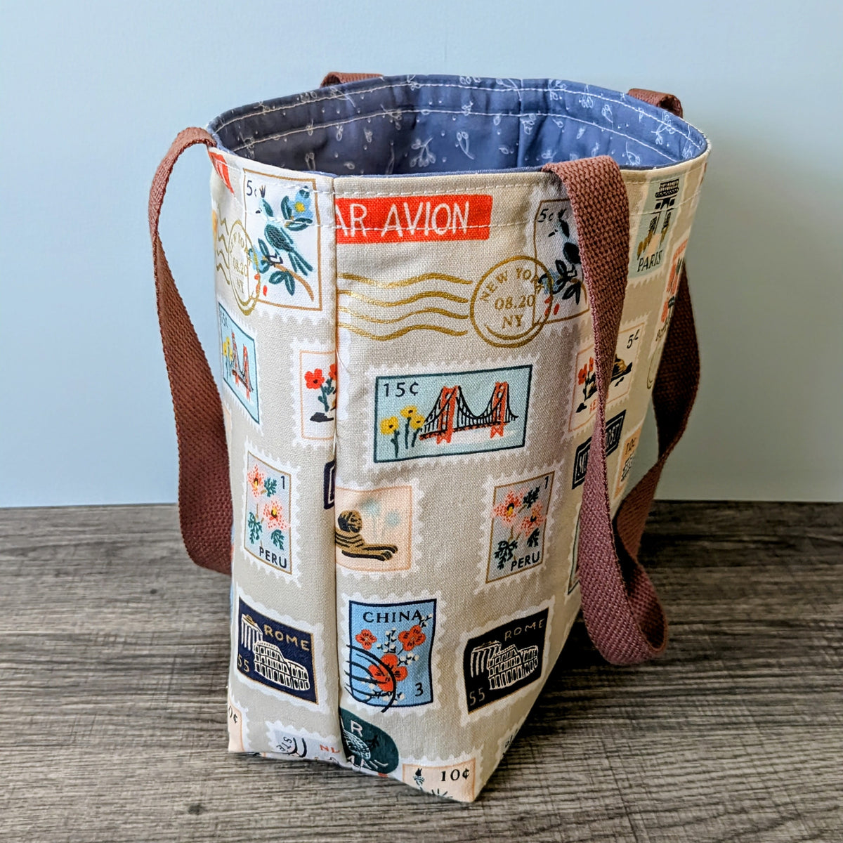 Small Postage Stamp Canvas Tote Bag