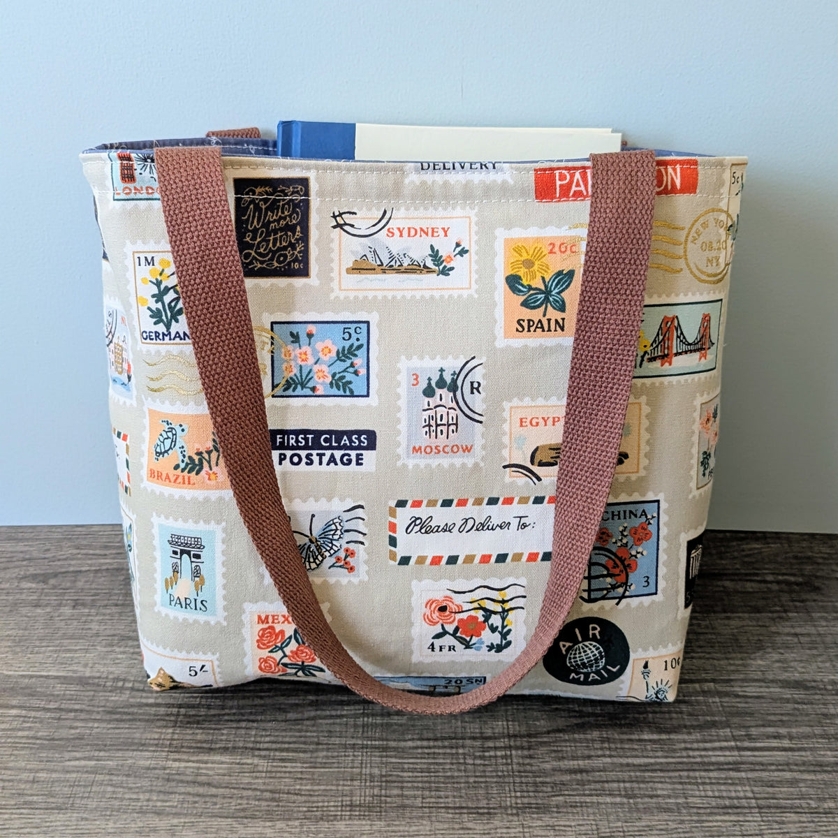Small Postage Stamp Canvas Tote Bag
