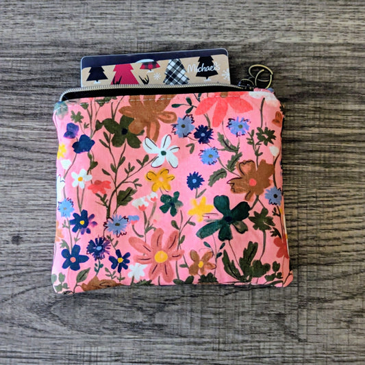 Pink Floral Card Pouch