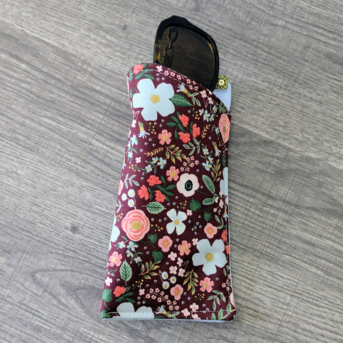 Wild Rose Floral Eyeglass Case