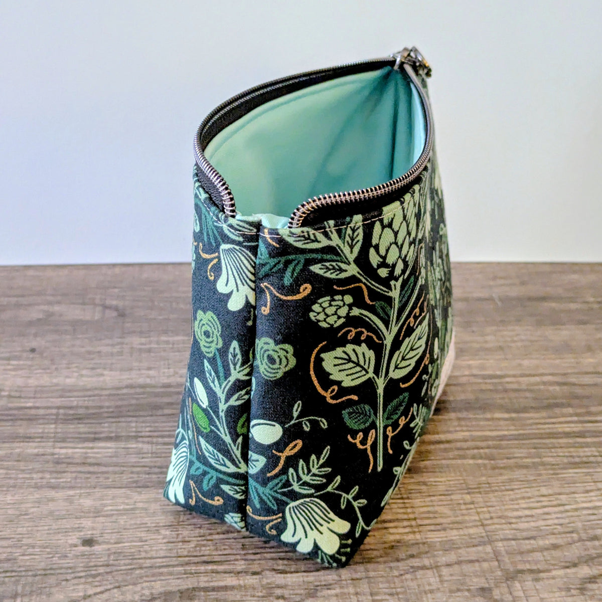 Hunter Green Canvas Zipper Pouch