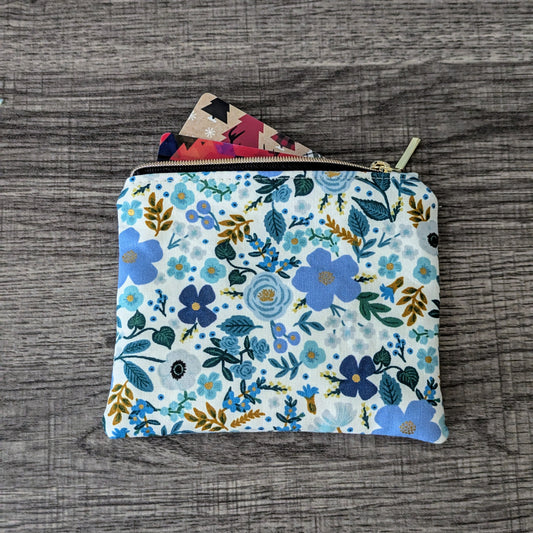 Wild Rose Blue Card Pouch