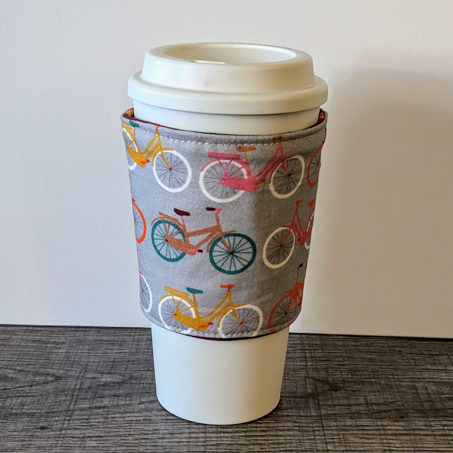 Grey Bicycle Cup Cozy