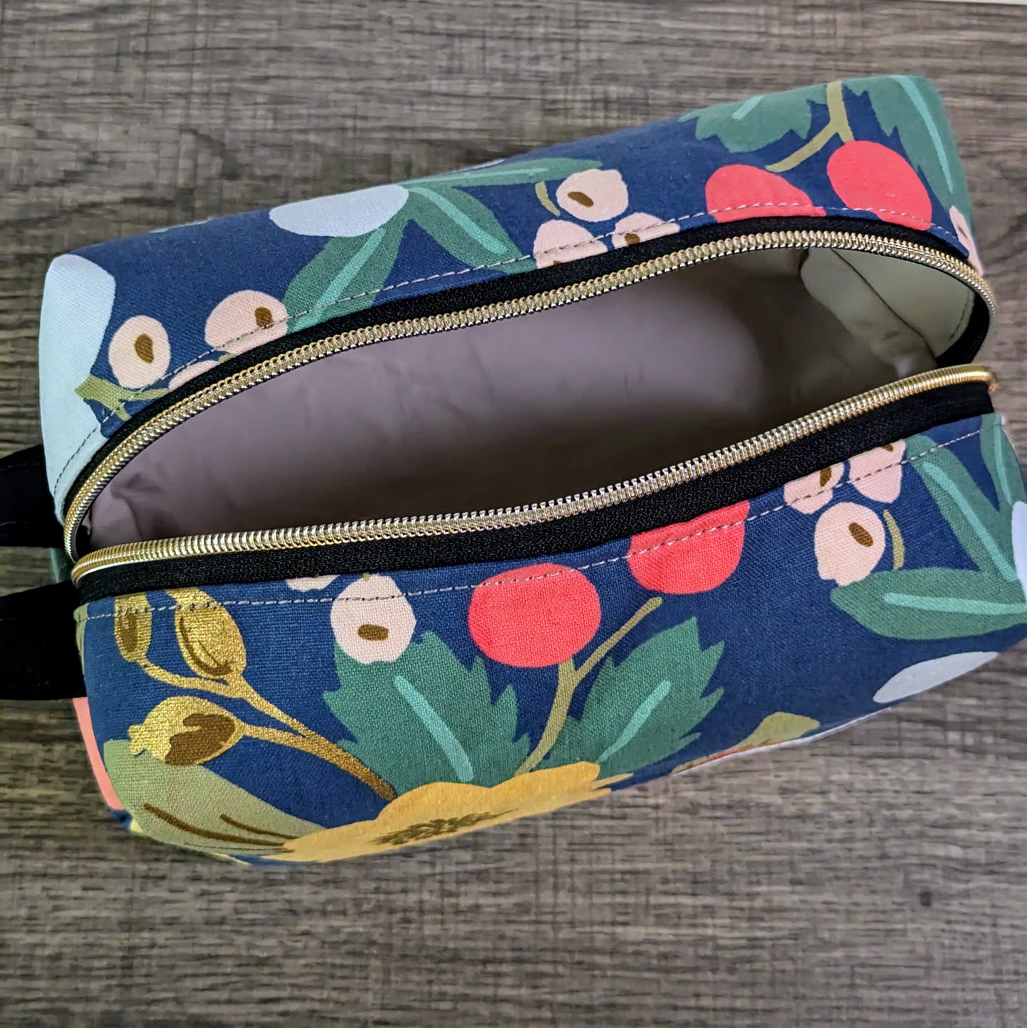 Blue Floral Canvas Boxy Bag