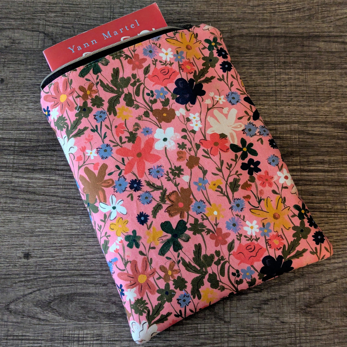 Pink Wildflower Cotton Book Sleeve