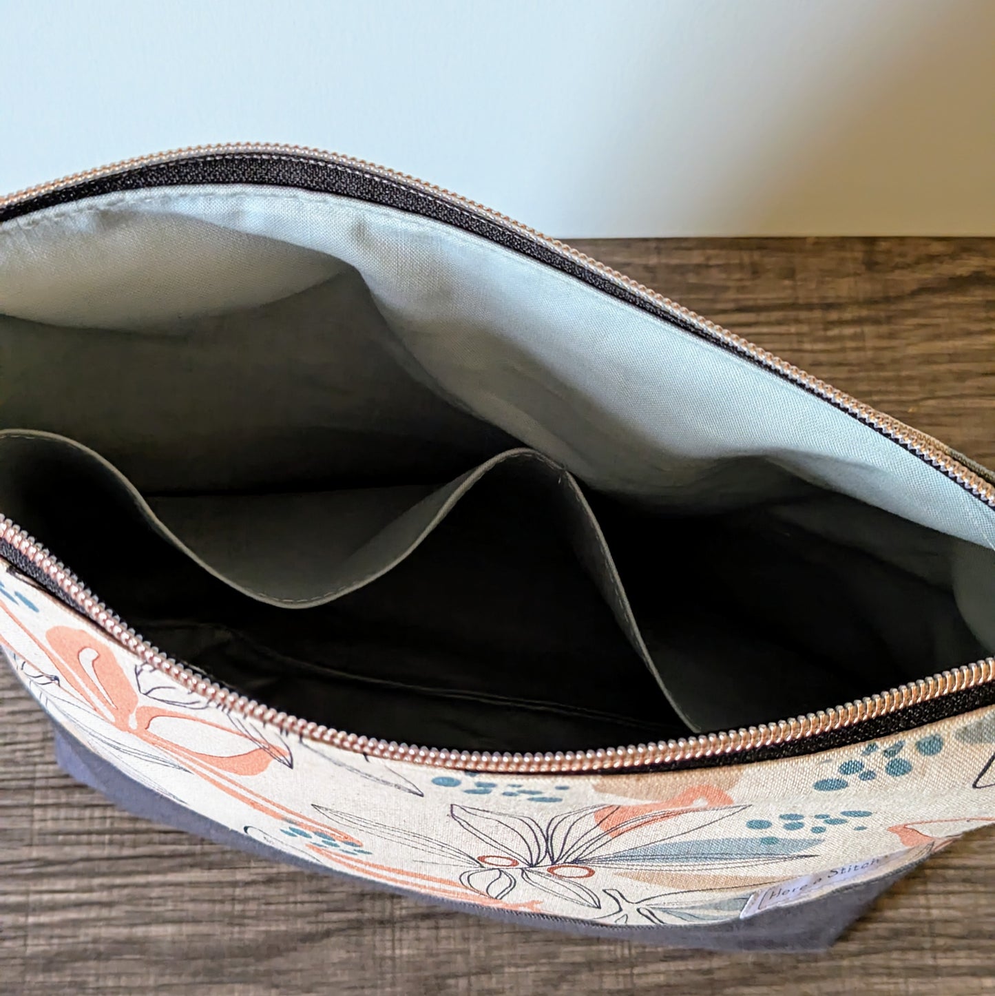 XL Palm Leaf Canvas Makeup Bag