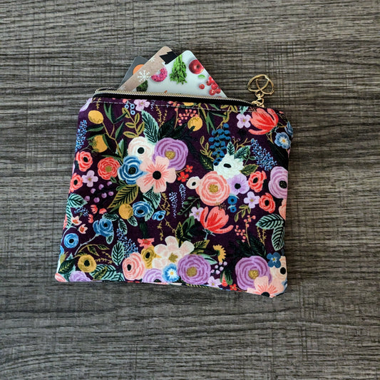 Burgundy Floral Card Pouch