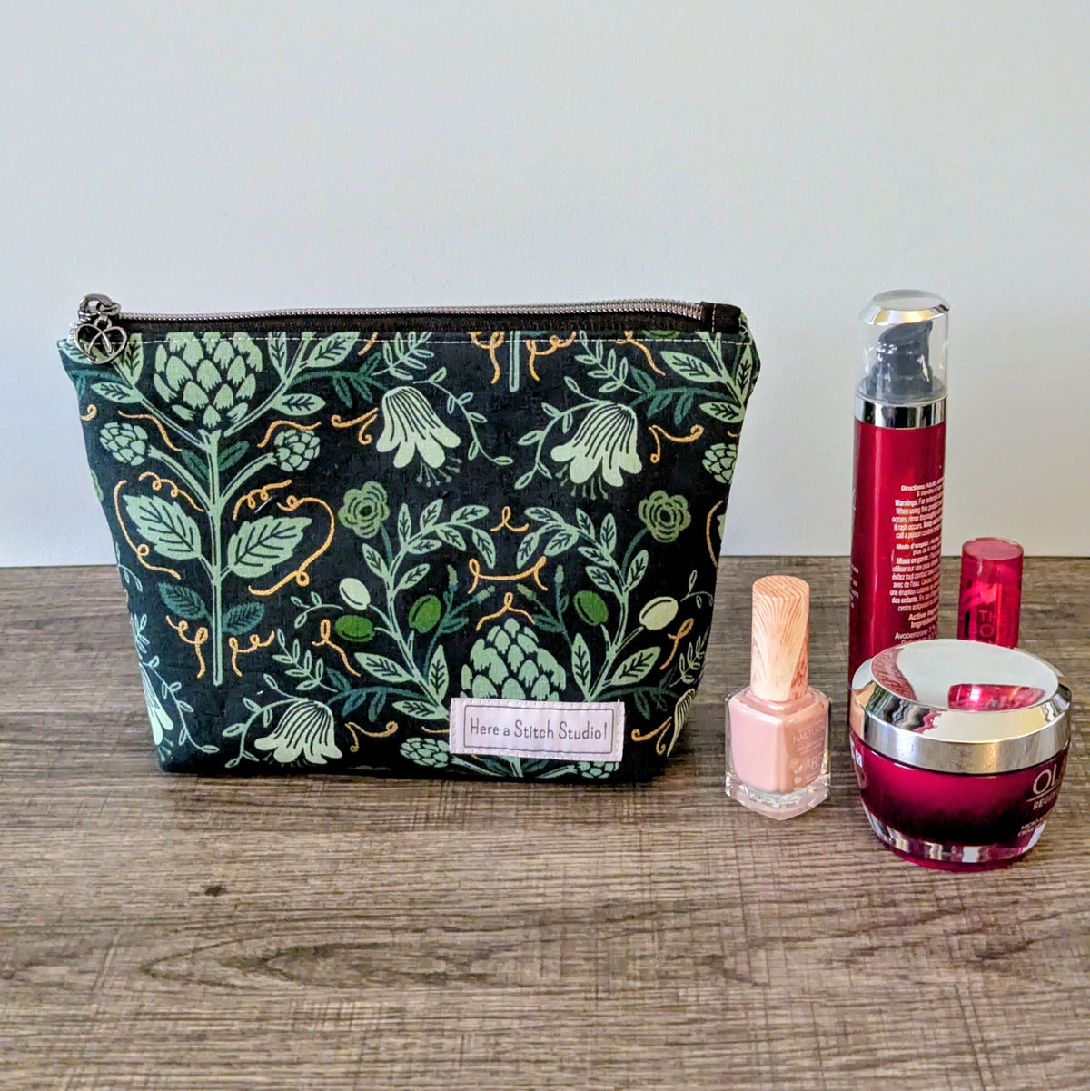Hunter Green Canvas Zipper Pouch