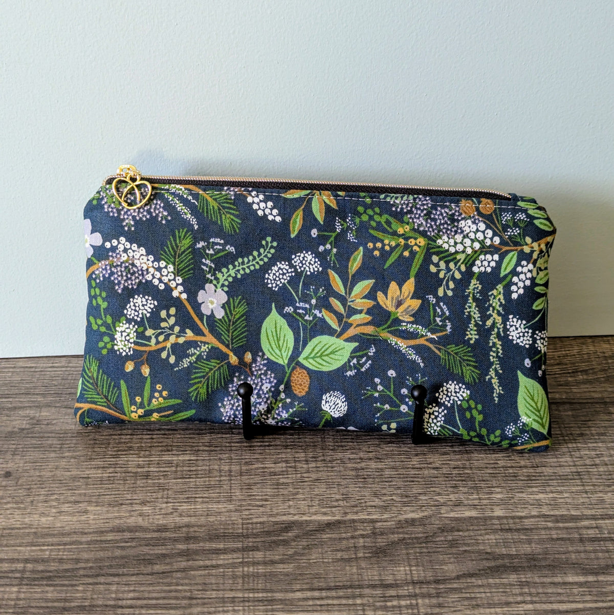 Juniper Green Cotton Zipper Pouch