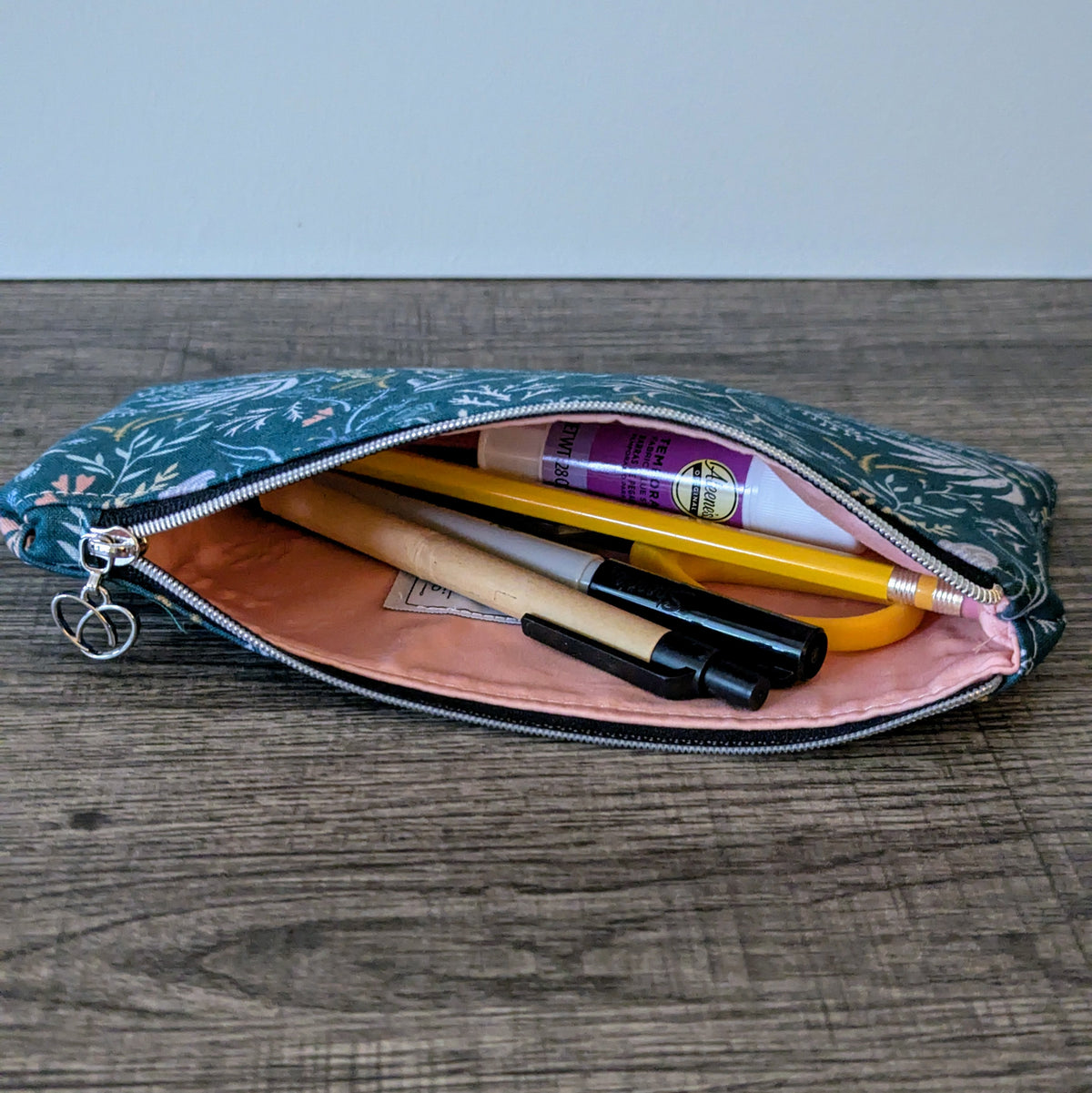Teal Seaweed Pencil Case Zipper Pouch