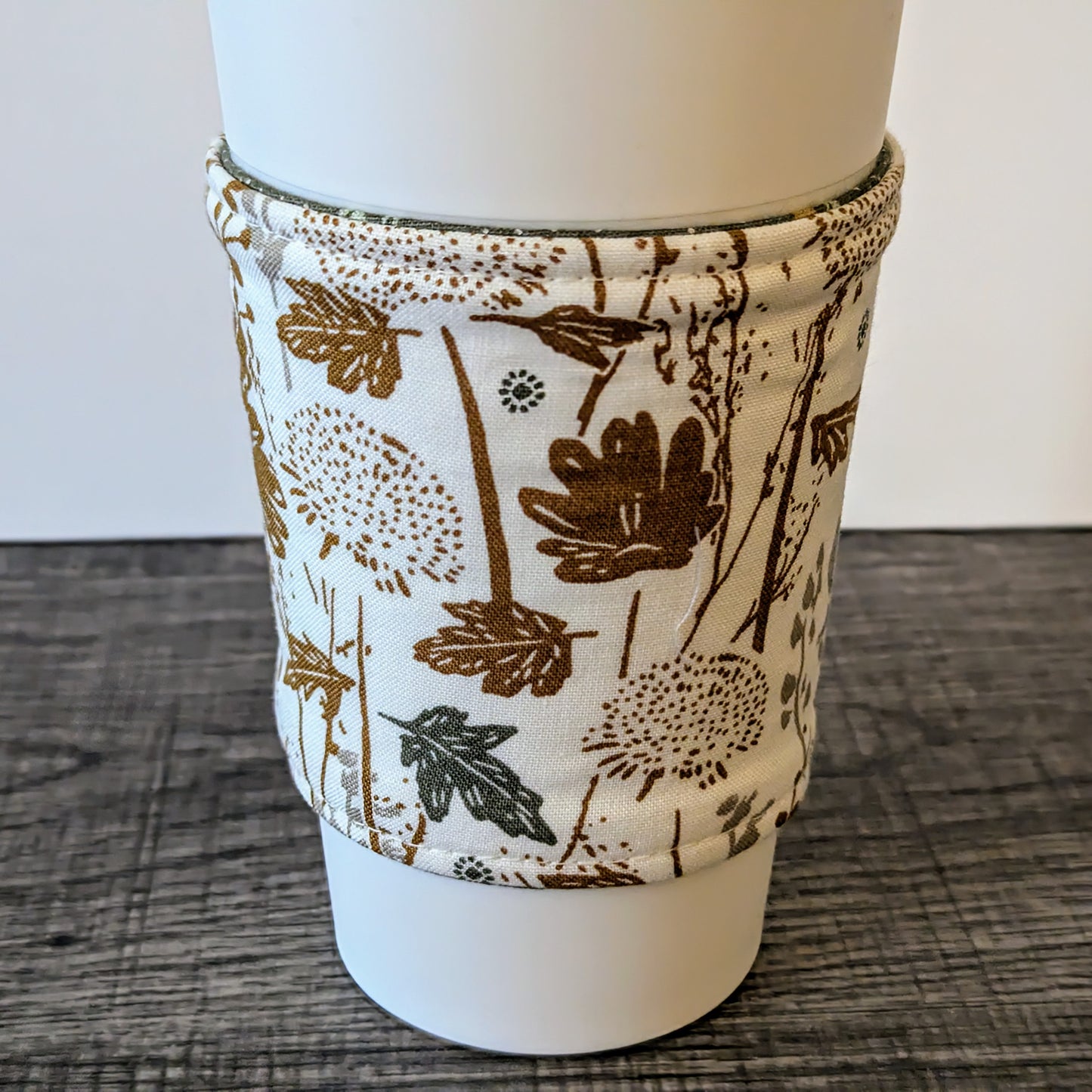 Cream Floral Cup Cozy