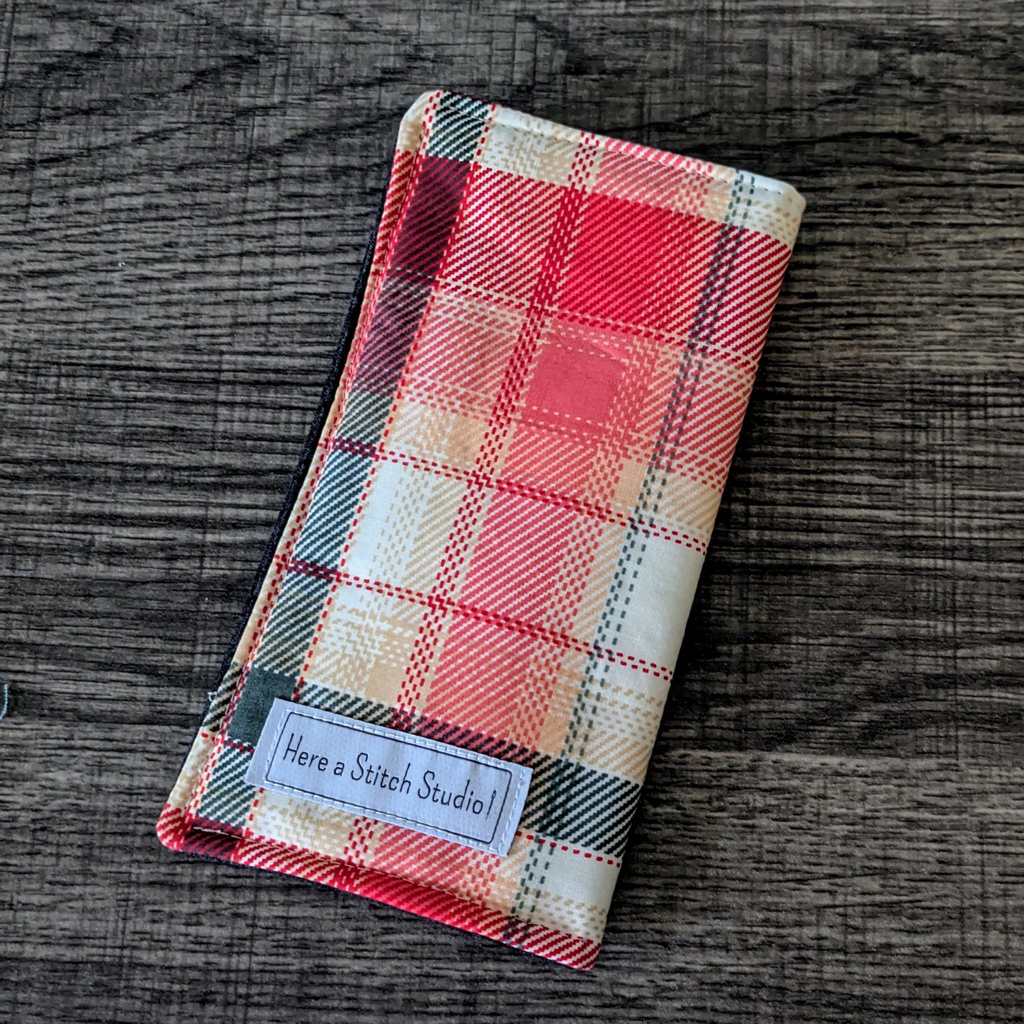 Pink Plaid Eyeglass Pouch