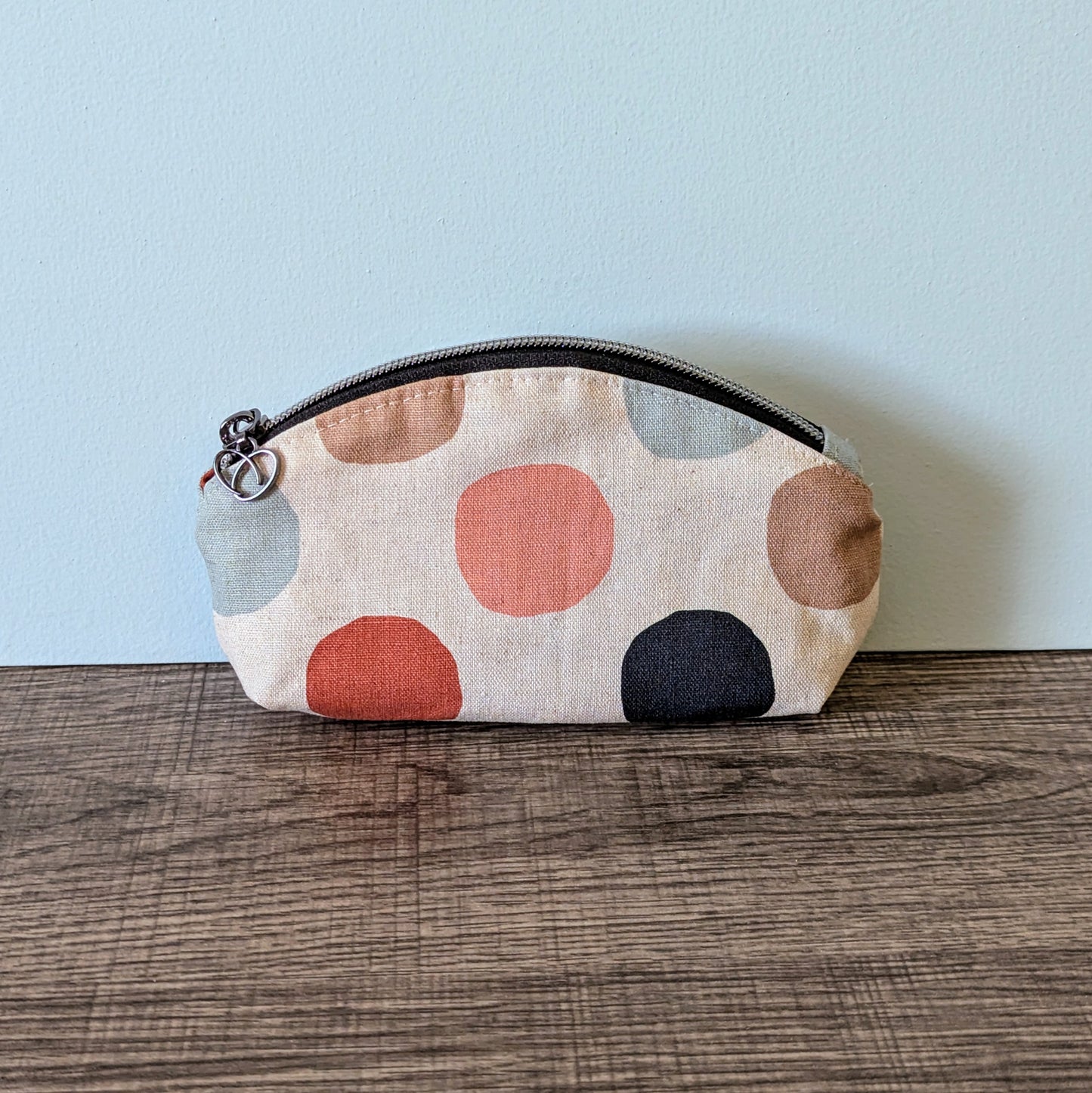 Polka Dot Canvas Makeup Bag