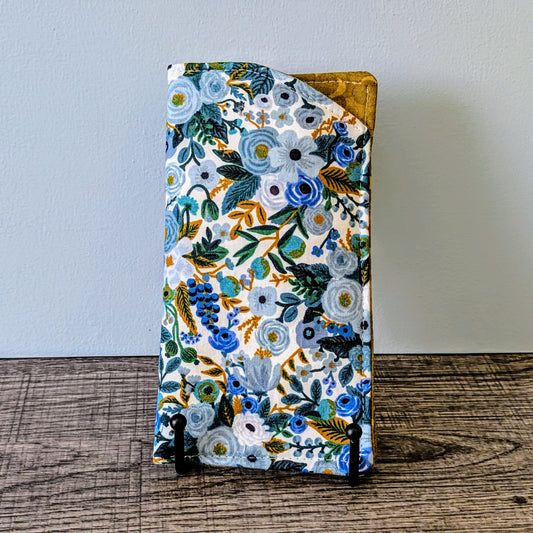 Blue Floral Floral Eyeglass Pouch