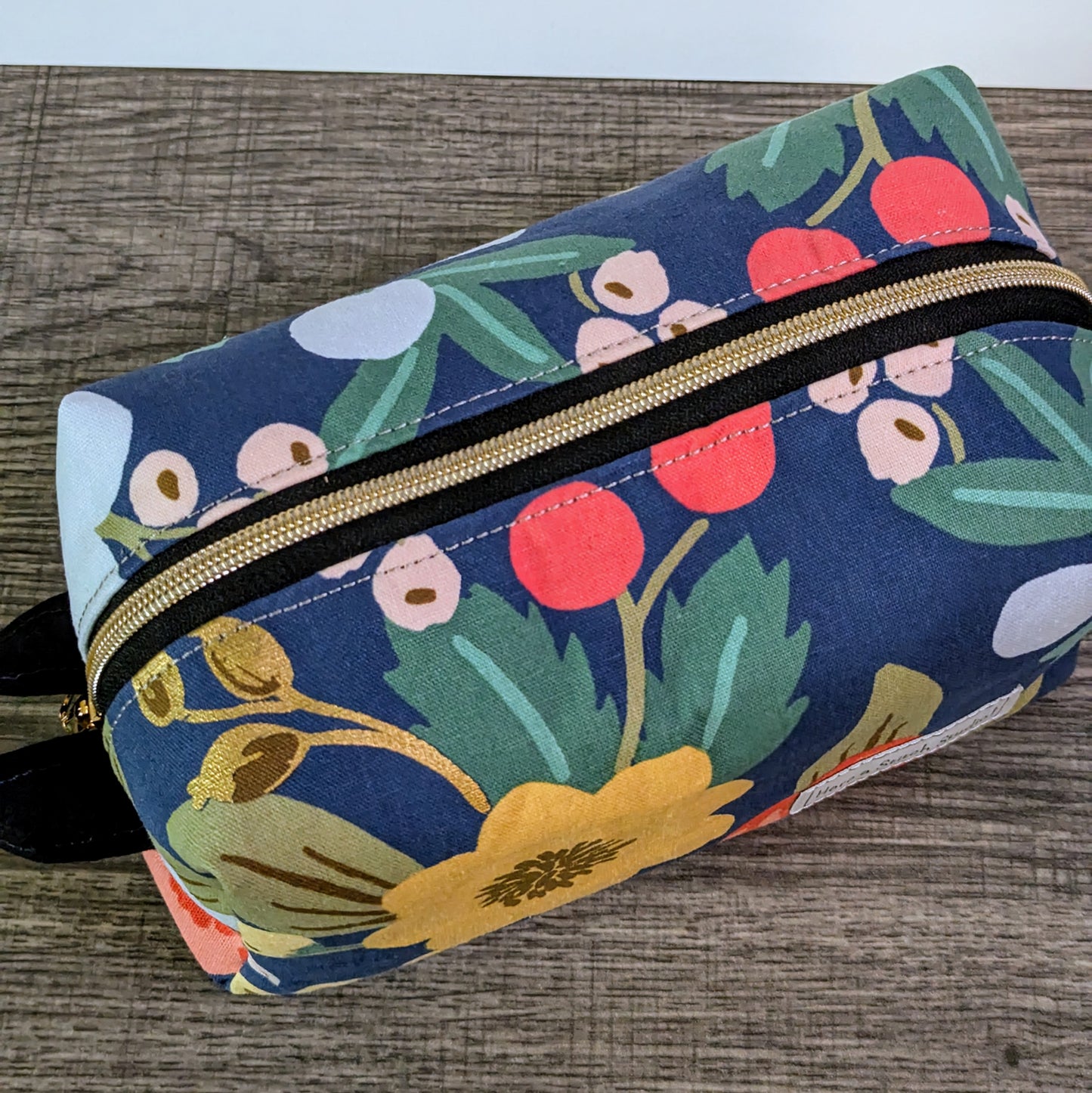 Blue Floral Canvas Boxy Bag