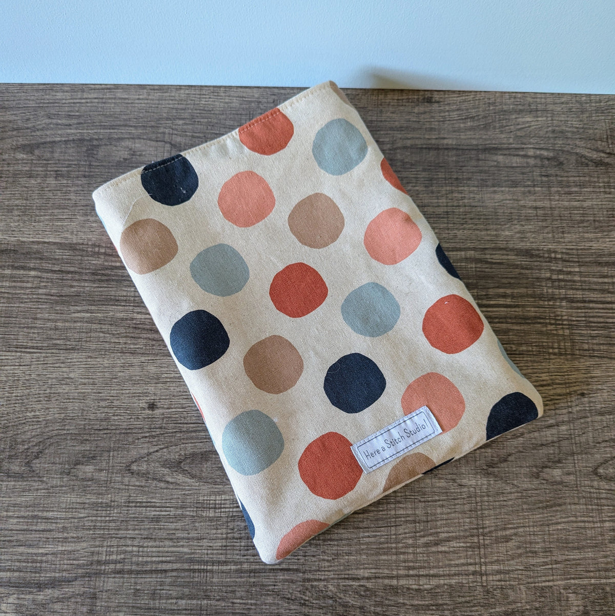 Polka Dot Linen Canvas Book Sleeve