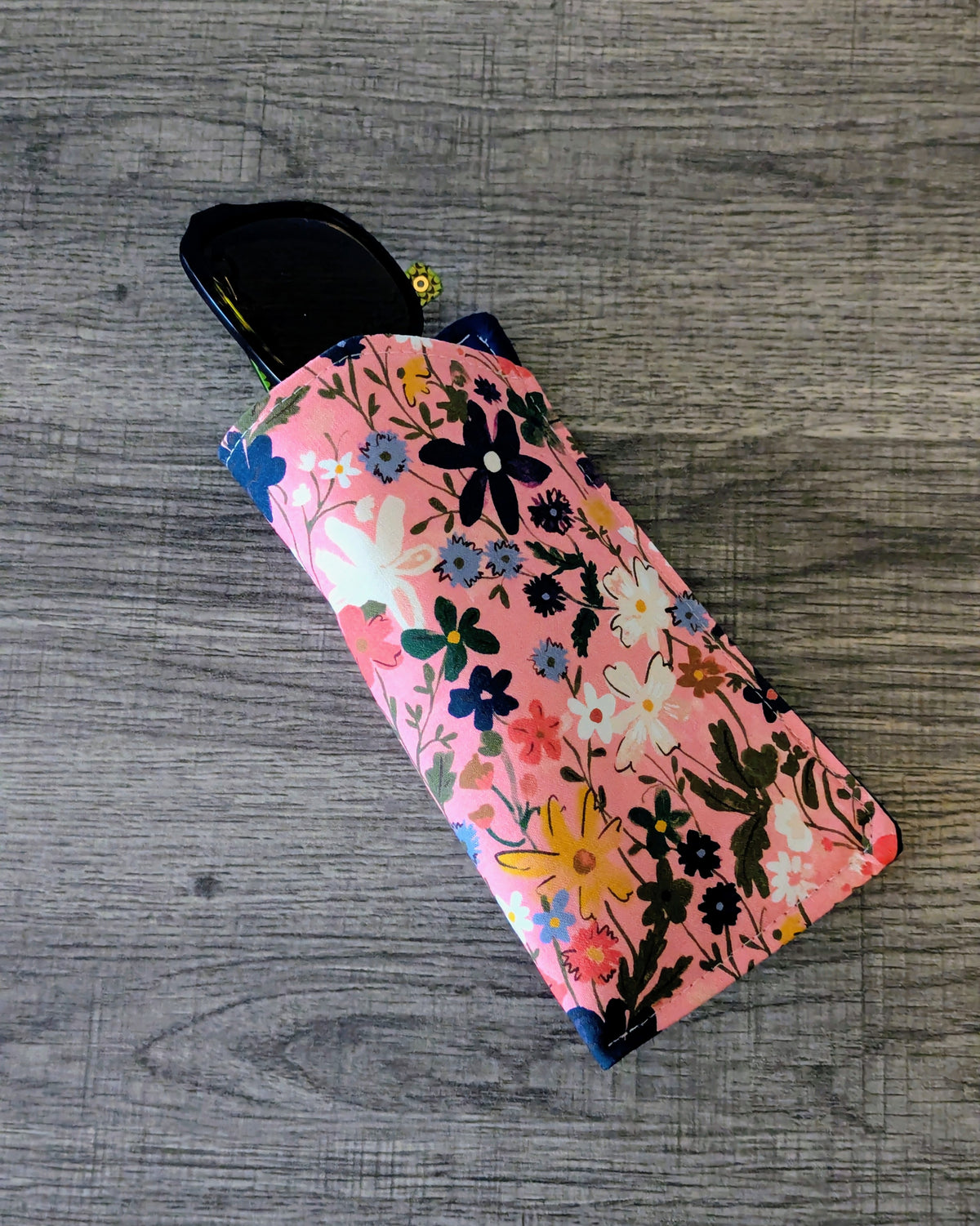 Pink Wildflower Eyeglass Pouch