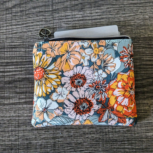 Orange & Green Floral Card Pouchj