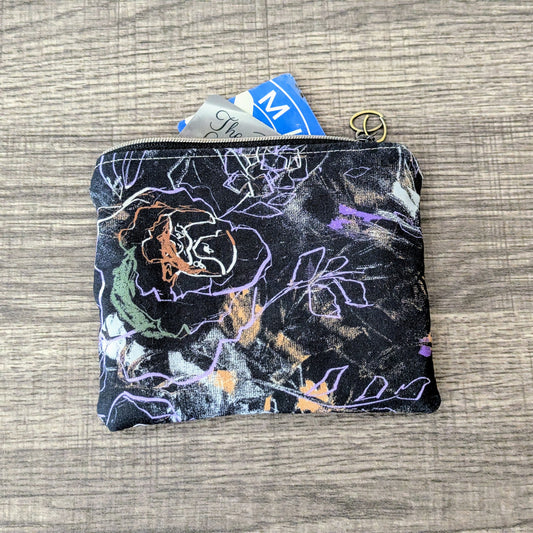 Purple Floral Card Pouch
