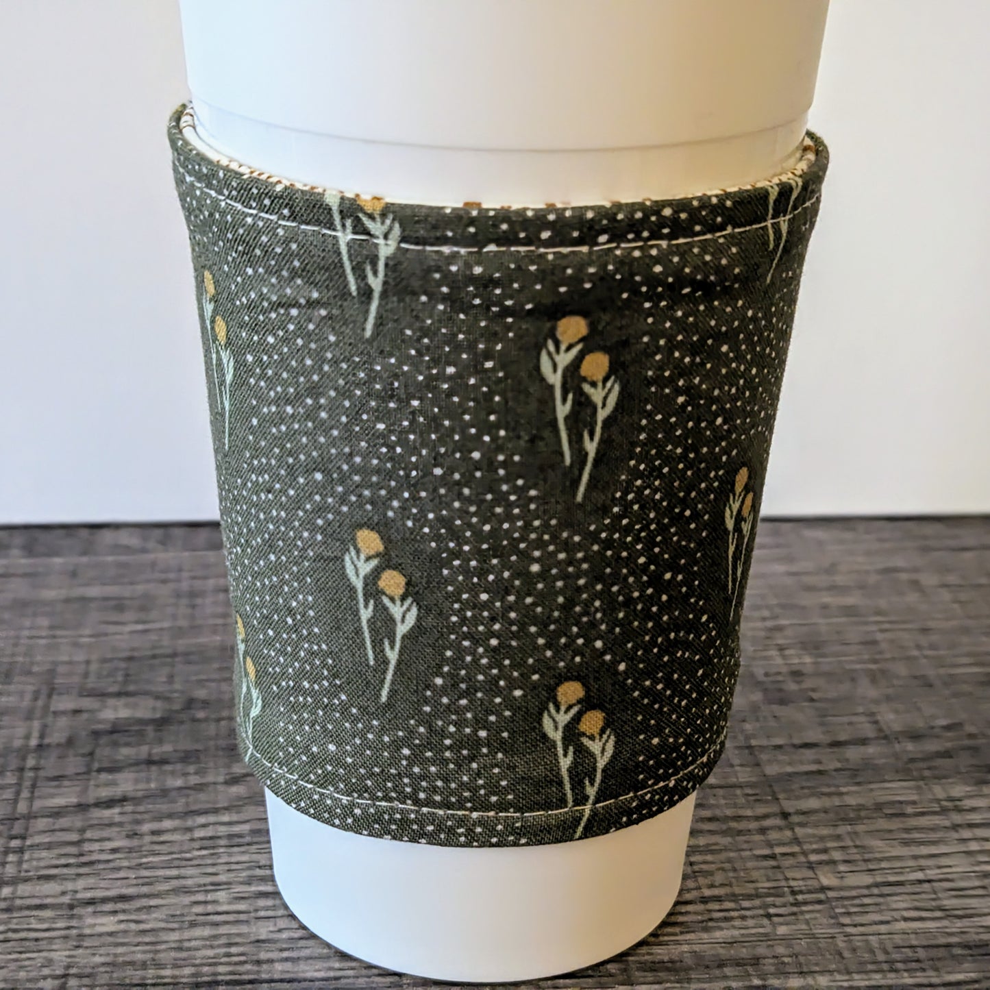 Cream Floral Cup Cozy